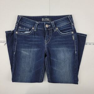 Silver Jeans womens suki‎ mid capri 27x24 blue denim 2496
